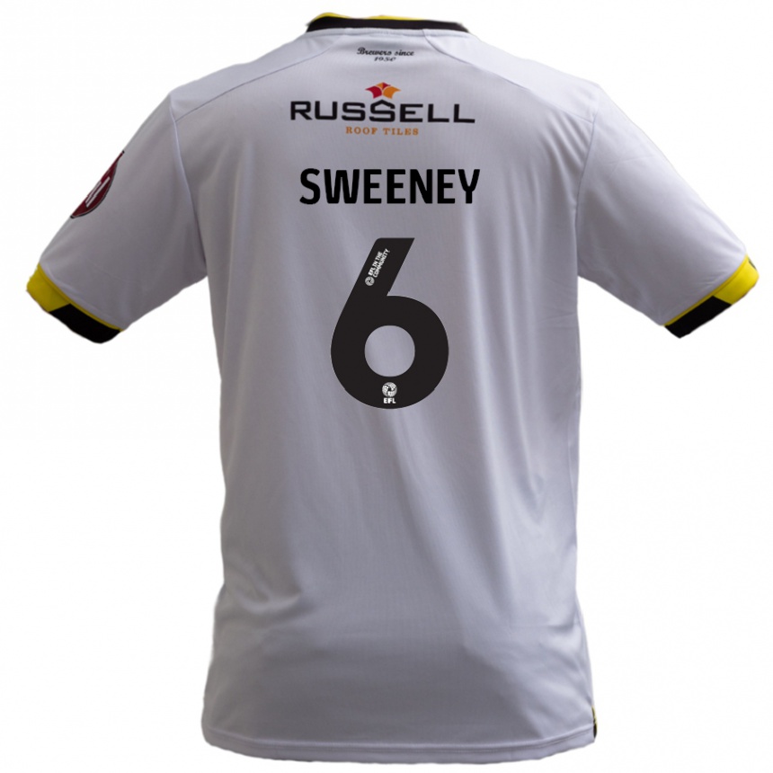 Kids Football Ryan Sweeney #6 White Away Jersey 2024/25 T-Shirt Nz