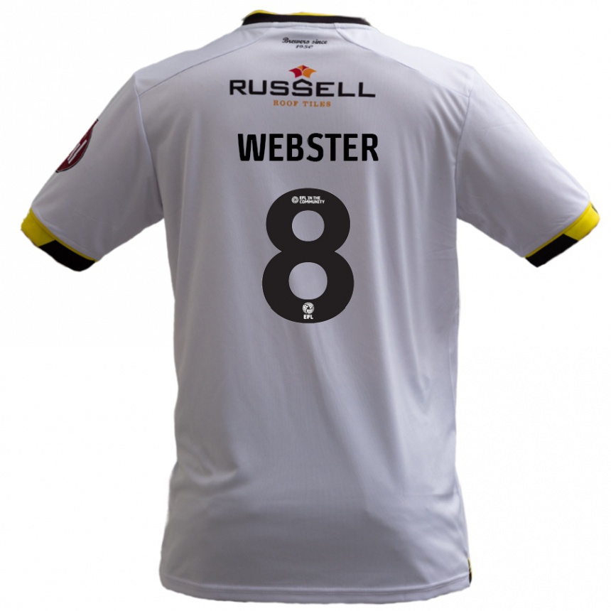 Kids Football Charlie Webster #8 White Away Jersey 2024/25 T-Shirt Nz