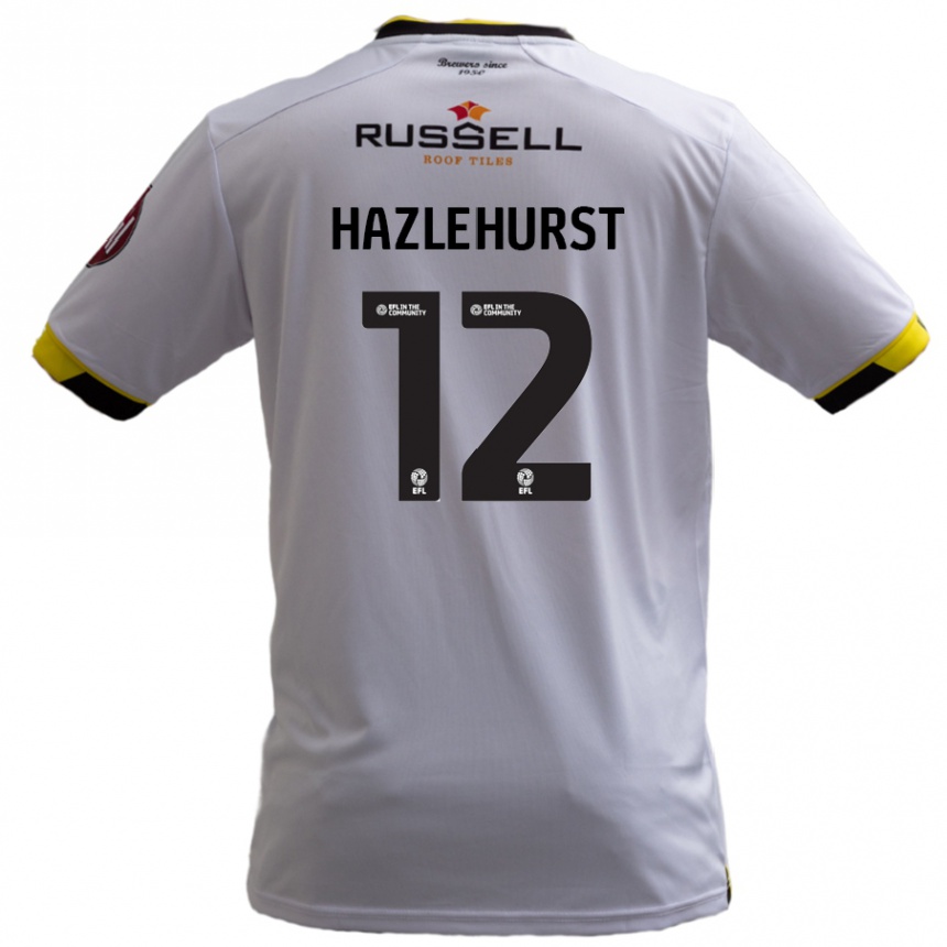 Kids Football Jack Hazlehurst #12 White Away Jersey 2024/25 T-Shirt Nz