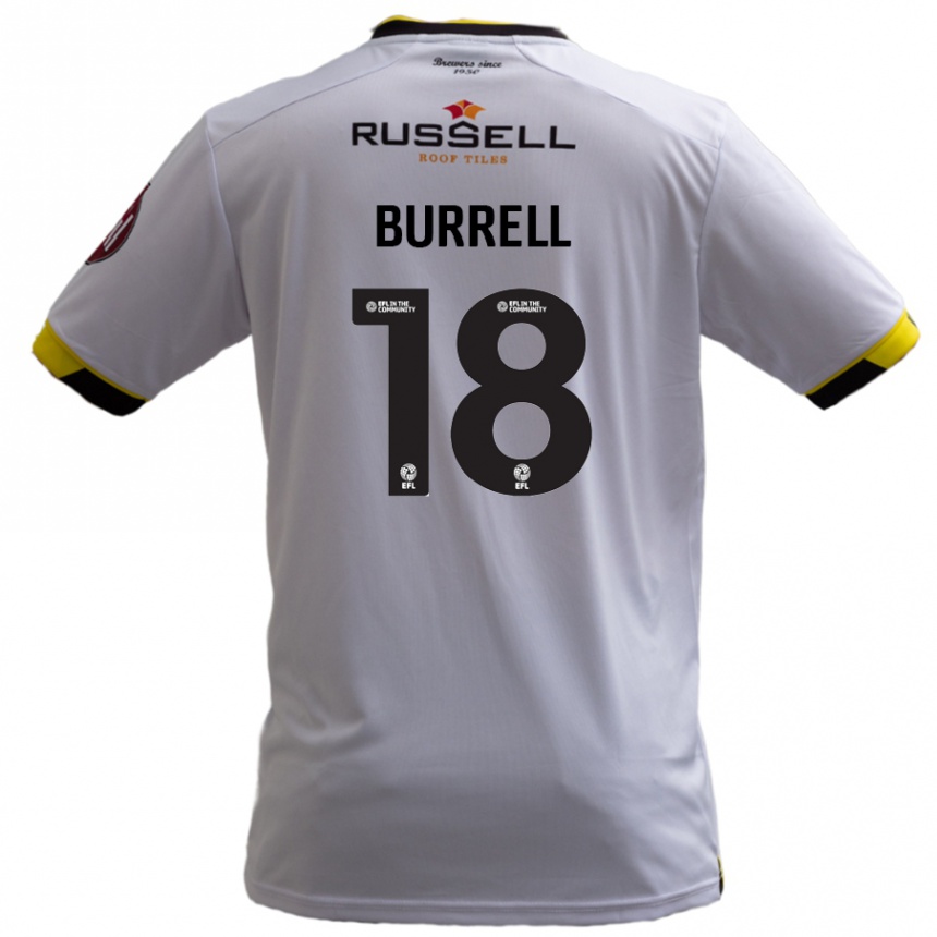 Kids Football Rumarn Burrell #18 White Away Jersey 2024/25 T-Shirt Nz