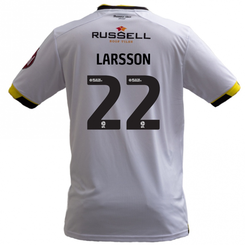 Kids Football Julian Larsson #22 White Away Jersey 2024/25 T-Shirt Nz