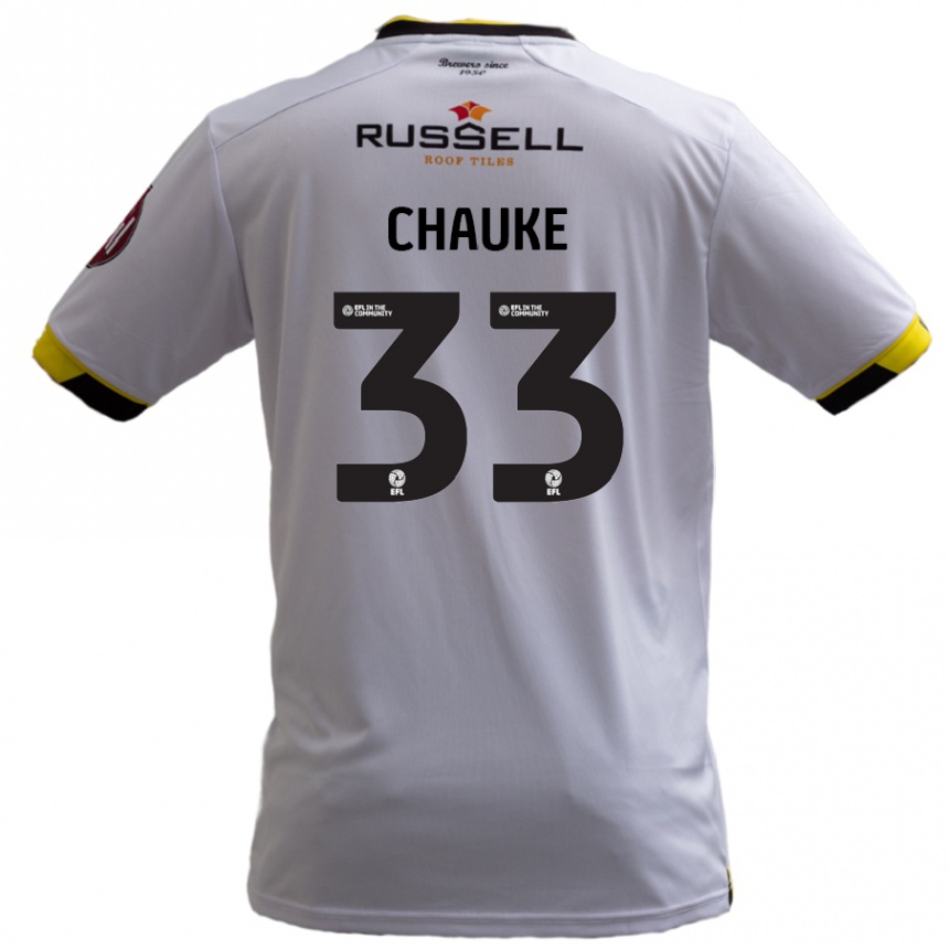 Kids Football Kgaogelo Chauke #33 White Away Jersey 2024/25 T-Shirt Nz