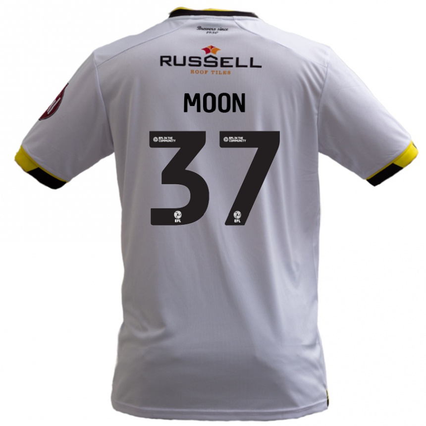 Kids Football Jasper Moon #37 White Away Jersey 2024/25 T-Shirt Nz