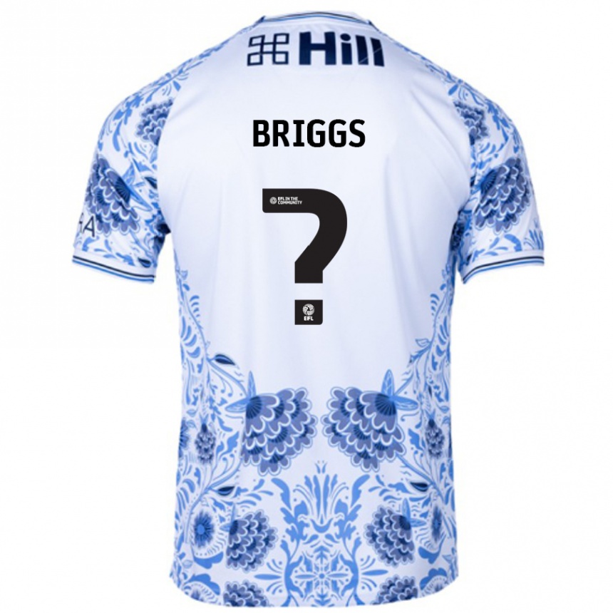 Kids Football Jj Briggs #0 White Blue Away Jersey 2024/25 T-Shirt Nz