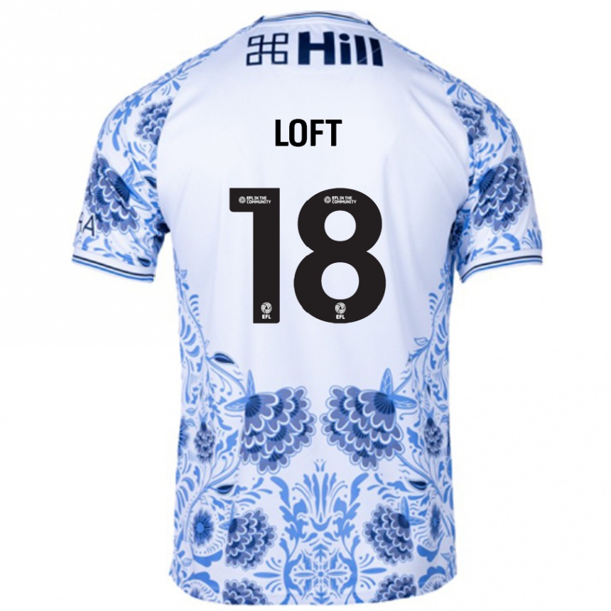 Kids Football Ryan Loft #18 White Blue Away Jersey 2024/25 T-Shirt Nz