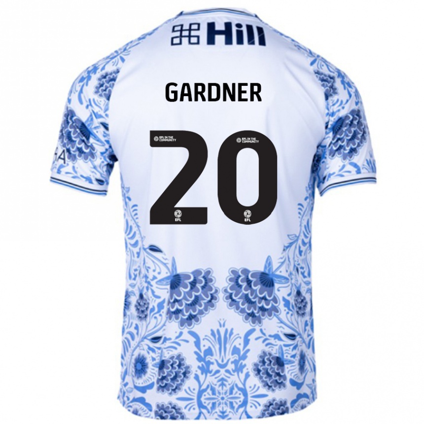 Kids Football Gary Gardner #20 White Blue Away Jersey 2024/25 T-Shirt Nz