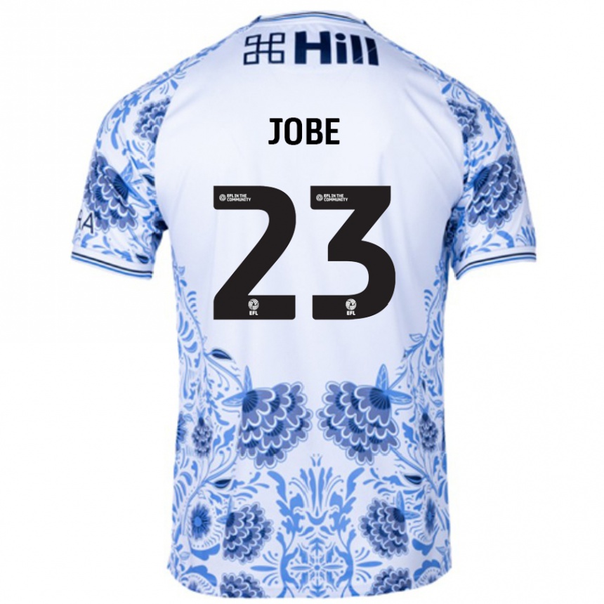 Kids Football Mamadou Jobe #23 White Blue Away Jersey 2024/25 T-Shirt Nz