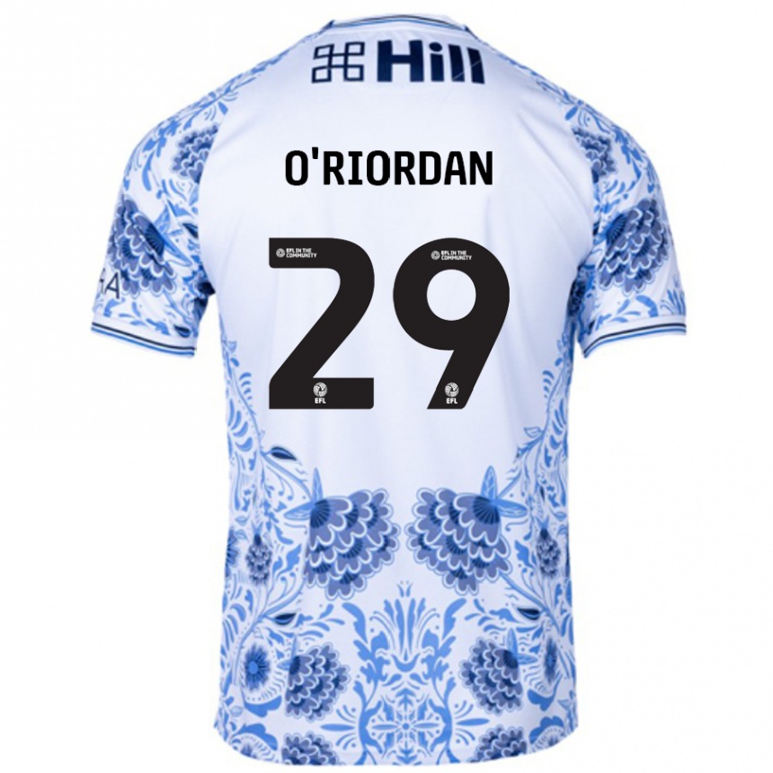 Kids Football Connor O'riordan #29 White Blue Away Jersey 2024/25 T-Shirt Nz