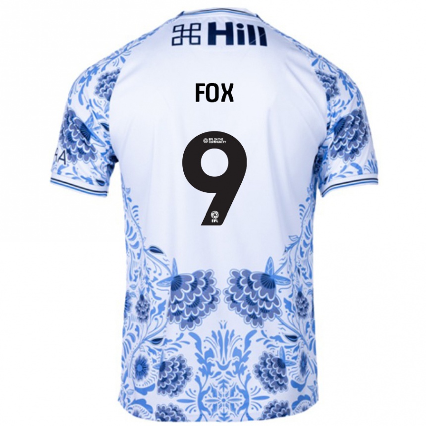 Kids Football Ruth Fox #9 White Blue Away Jersey 2024/25 T-Shirt Nz