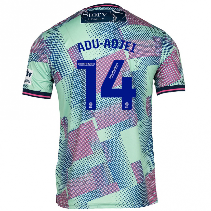 Kids Football Daniel Adu-Adjei #14 Green Away Jersey 2024/25 T-Shirt Nz