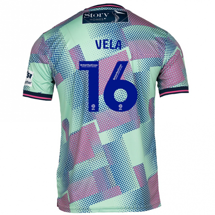 Kids Football Josh Vela #16 Green Away Jersey 2024/25 T-Shirt Nz