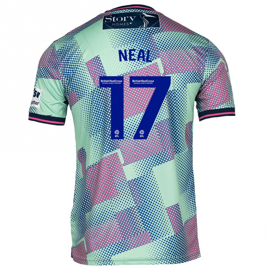 Kids Football Harrison Neal #17 Green Away Jersey 2024/25 T-Shirt Nz