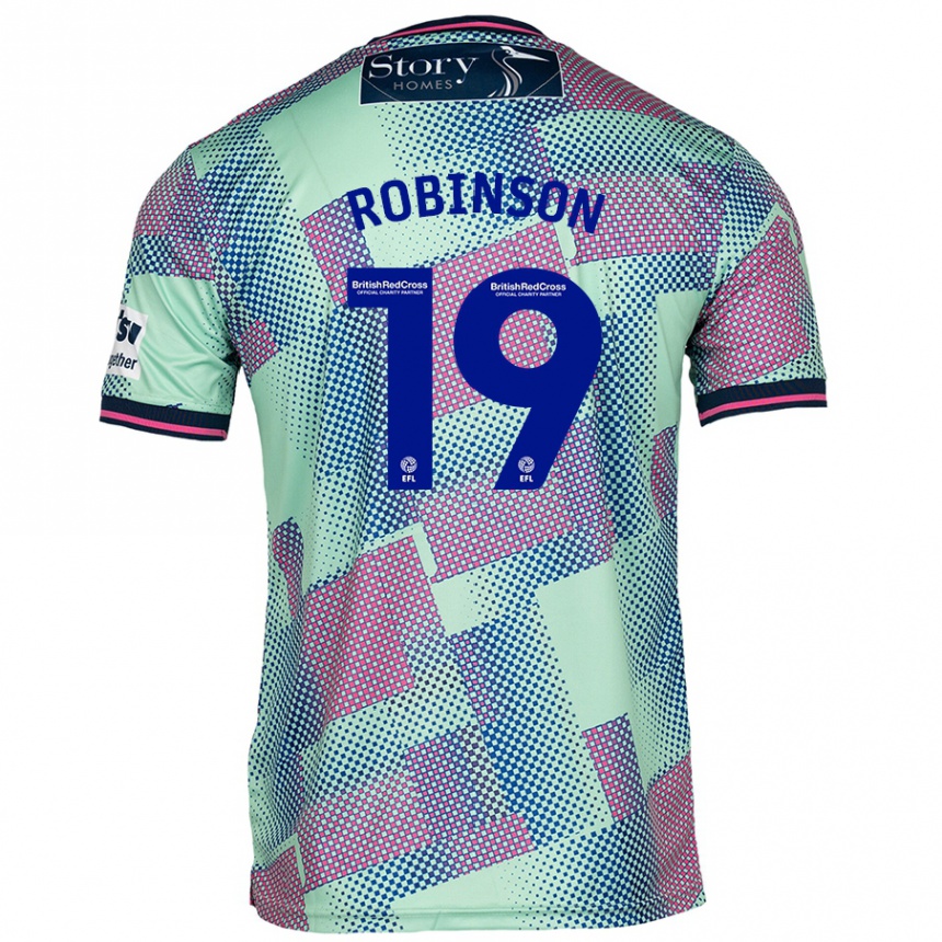 Kids Football Jack Robinson #19 Green Away Jersey 2024/25 T-Shirt Nz