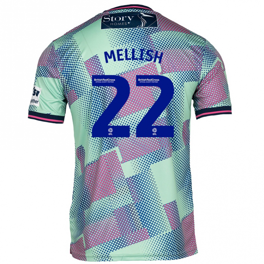 Kids Football Jon Mellish #22 Green Away Jersey 2024/25 T-Shirt Nz