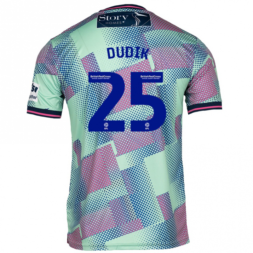 Kids Football Anton Dudik #25 Green Away Jersey 2024/25 T-Shirt Nz