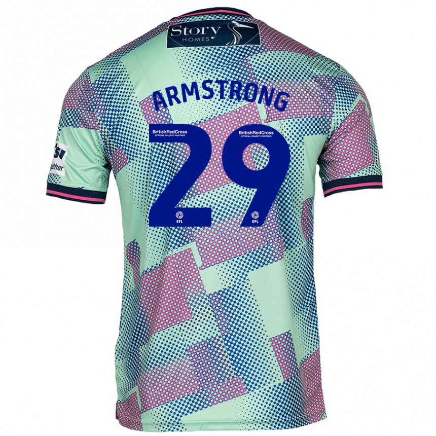 Kids Football Luke Armstrong #29 Green Away Jersey 2024/25 T-Shirt Nz