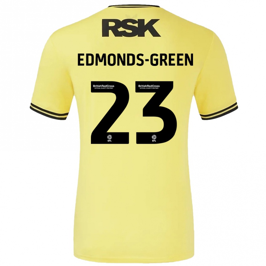 Kids Football Rarmani Edmonds-Green #23 Yellow Black Away Jersey 2024/25 T-Shirt Nz