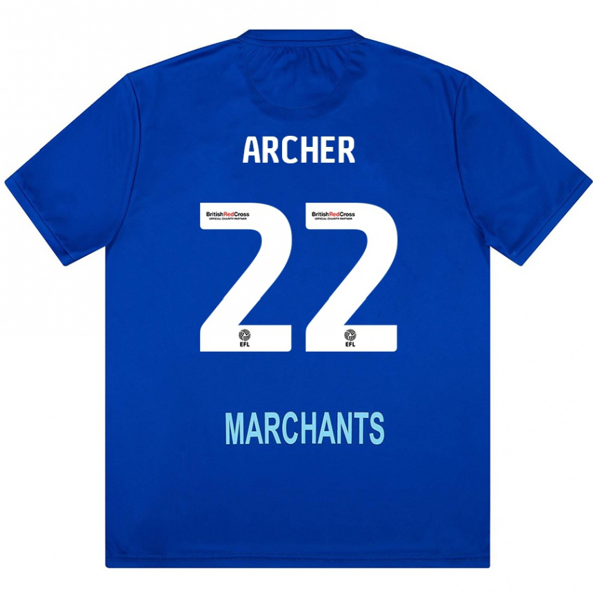 Kids Football Ethon Archer #22 Green Away Jersey 2024/25 T-Shirt Nz