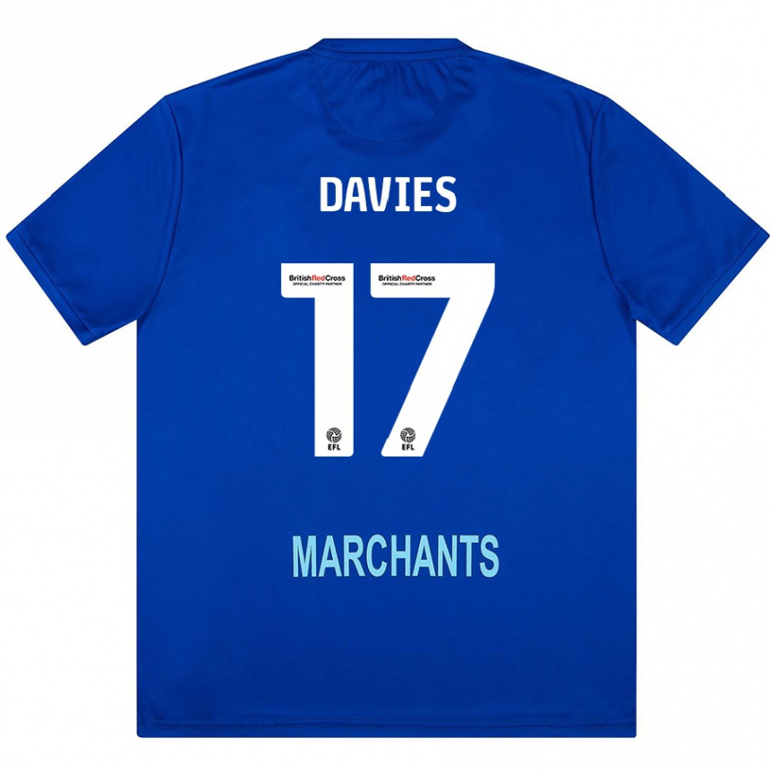 Kids Football Annabel Davies #17 Green Away Jersey 2024/25 T-Shirt Nz