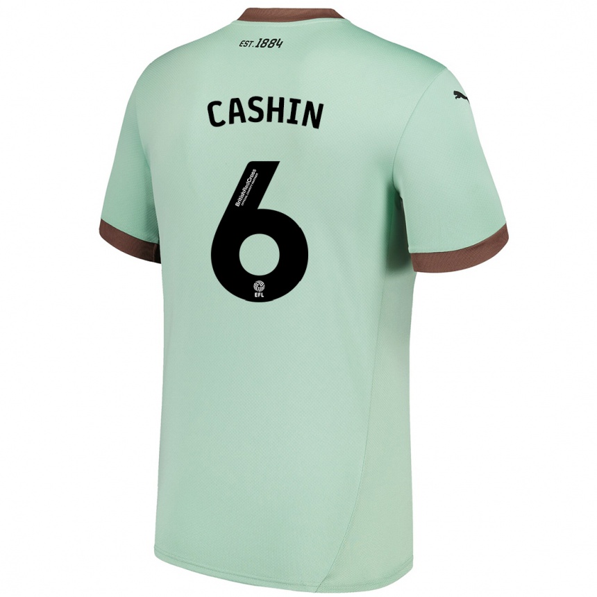 Kids Football Eiran Cashin #6 Pale Green Away Jersey 2024/25 T-Shirt Nz