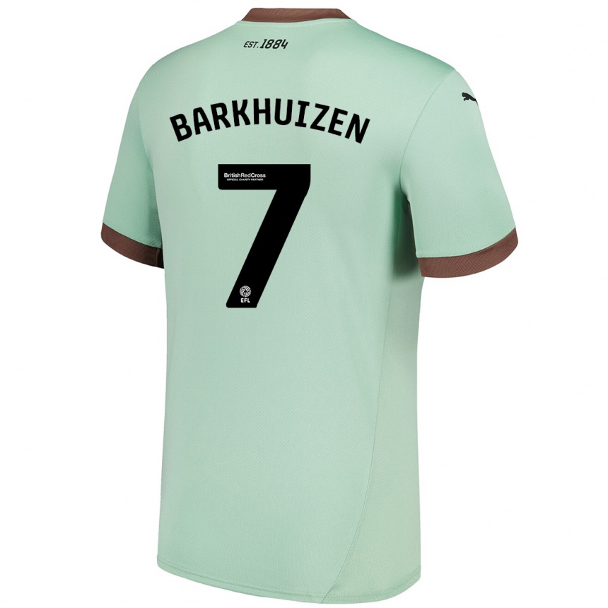 Kids Football Tom Barkhuizen #7 Pale Green Away Jersey 2024/25 T-Shirt Nz