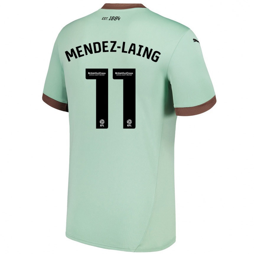 Kids Football Nathaniel Méndez-Laing #11 Pale Green Away Jersey 2024/25 T-Shirt Nz