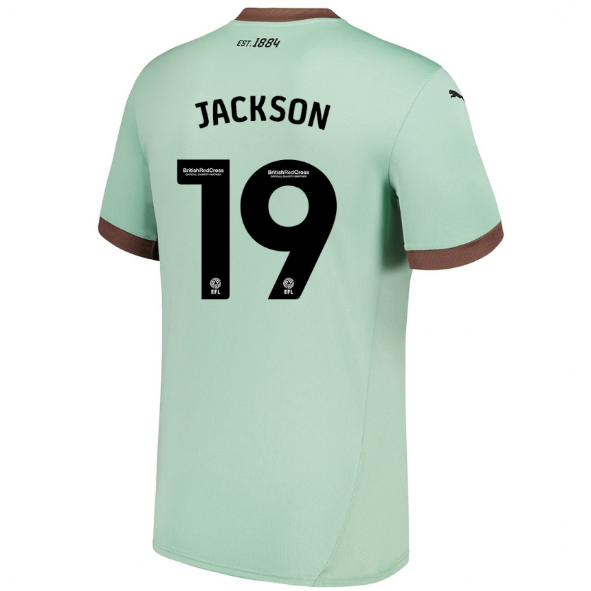 Kids Football Kayden Jackson #19 Pale Green Away Jersey 2024/25 T-Shirt Nz