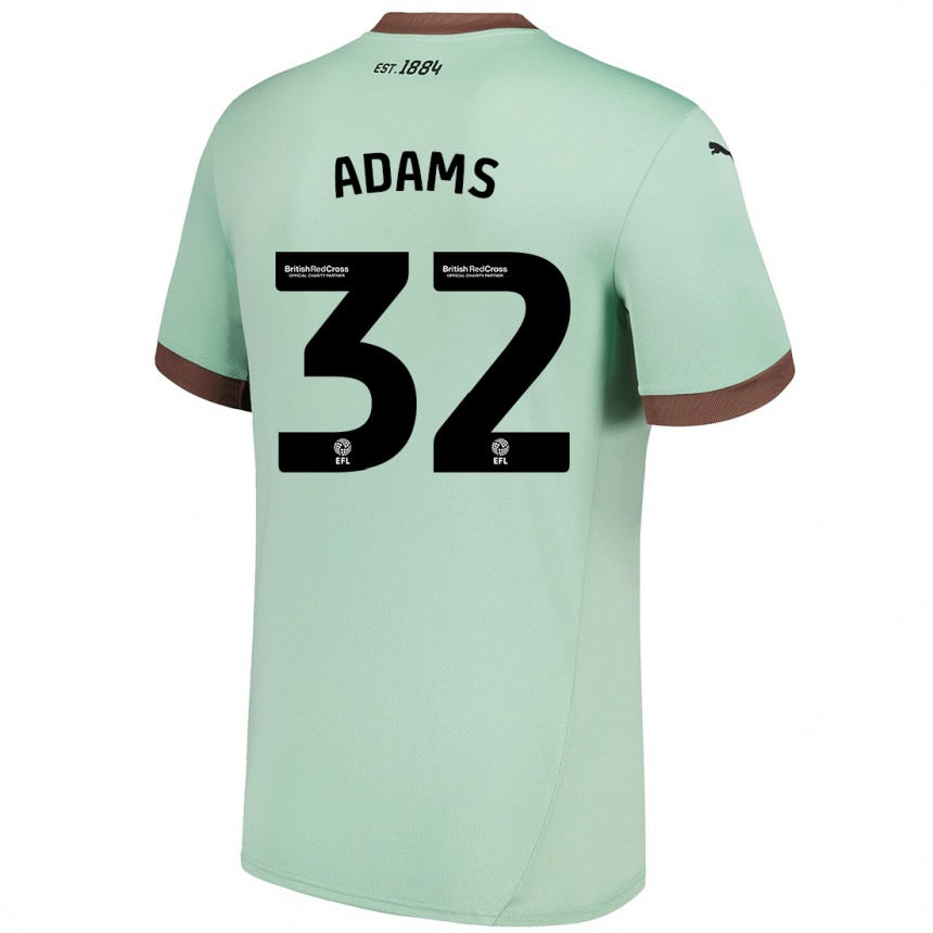 Kids Football Ebou Adams #32 Pale Green Away Jersey 2024/25 T-Shirt Nz