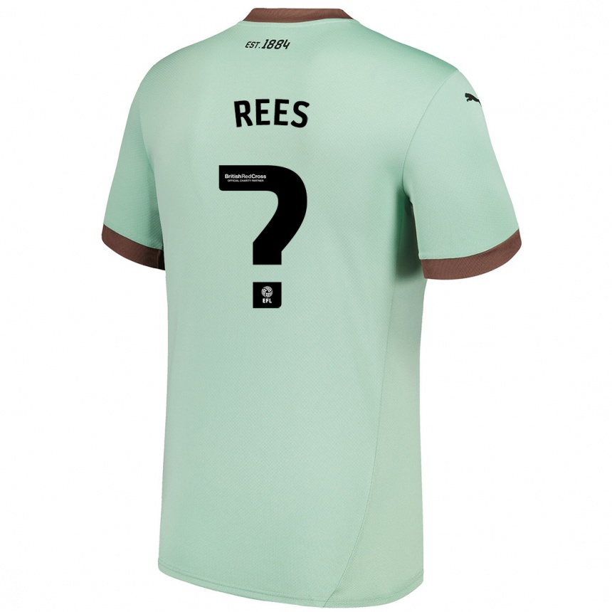 Kids Football Harvey Rees #0 Pale Green Away Jersey 2024/25 T-Shirt Nz