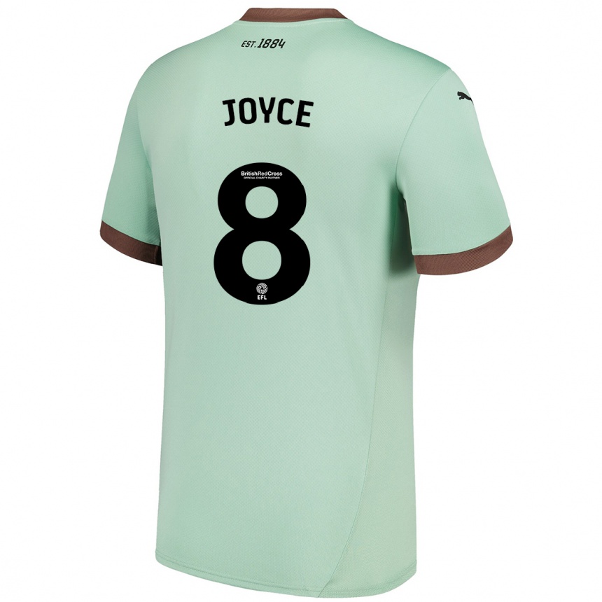 Kids Football Emily Joyce #8 Pale Green Away Jersey 2024/25 T-Shirt Nz