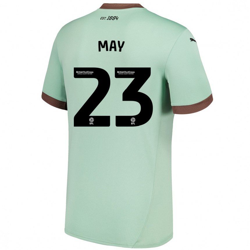 Kids Football Rebecca May #23 Pale Green Away Jersey 2024/25 T-Shirt Nz