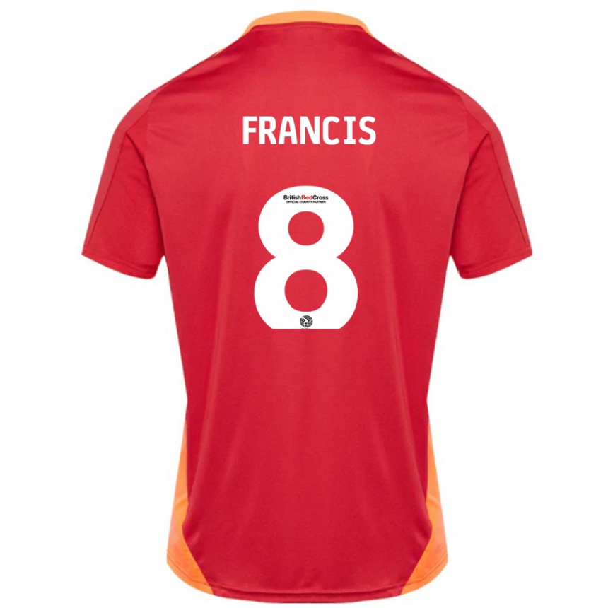 Kids Football Ed Francis #8 Blue Off White Away Jersey 2024/25 T-Shirt Nz