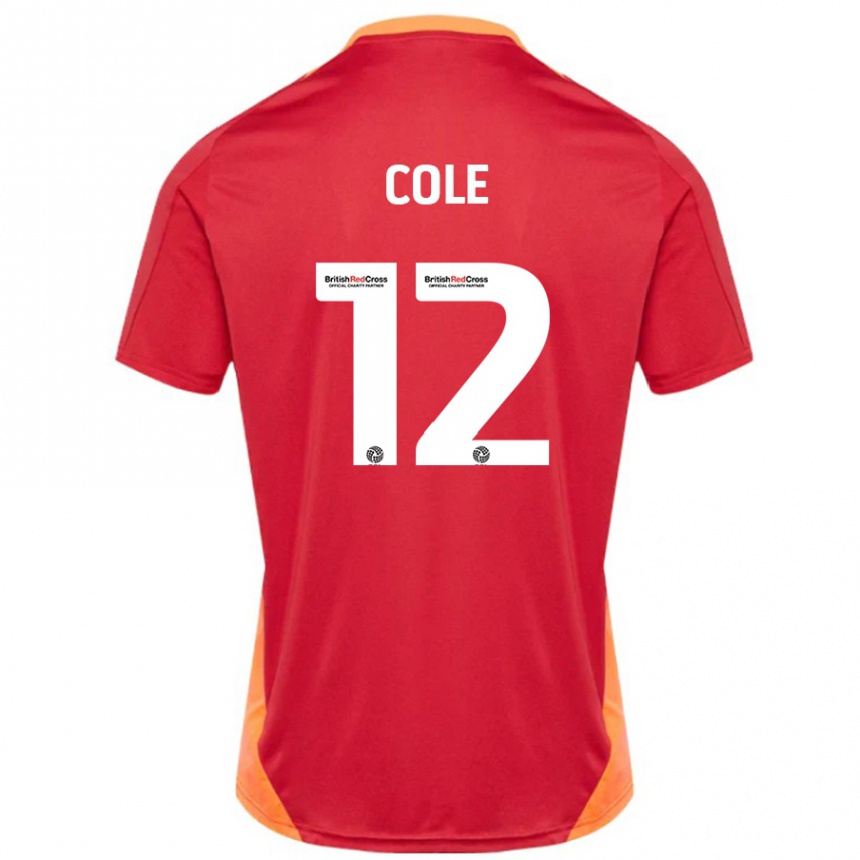 Kids Football Reece Cole #12 Blue Off White Away Jersey 2024/25 T-Shirt Nz