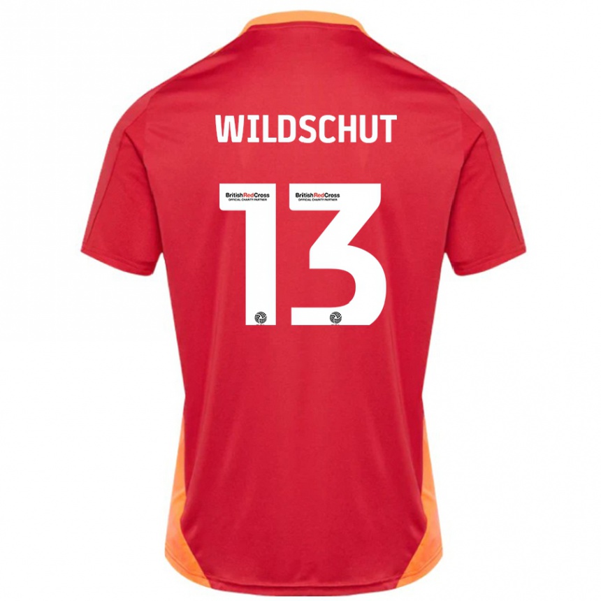 Kids Football Yanic Wildschut #13 Blue Off White Away Jersey 2024/25 T-Shirt Nz