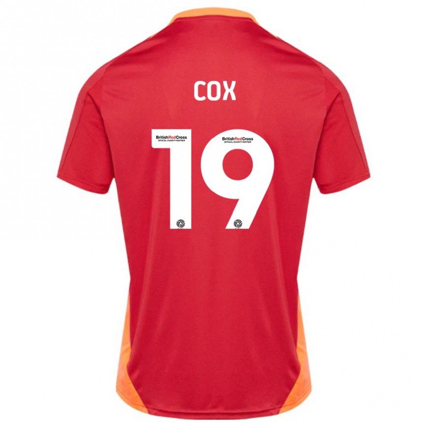 Kids Football Sonny Cox #19 Blue Off White Away Jersey 2024/25 T-Shirt Nz