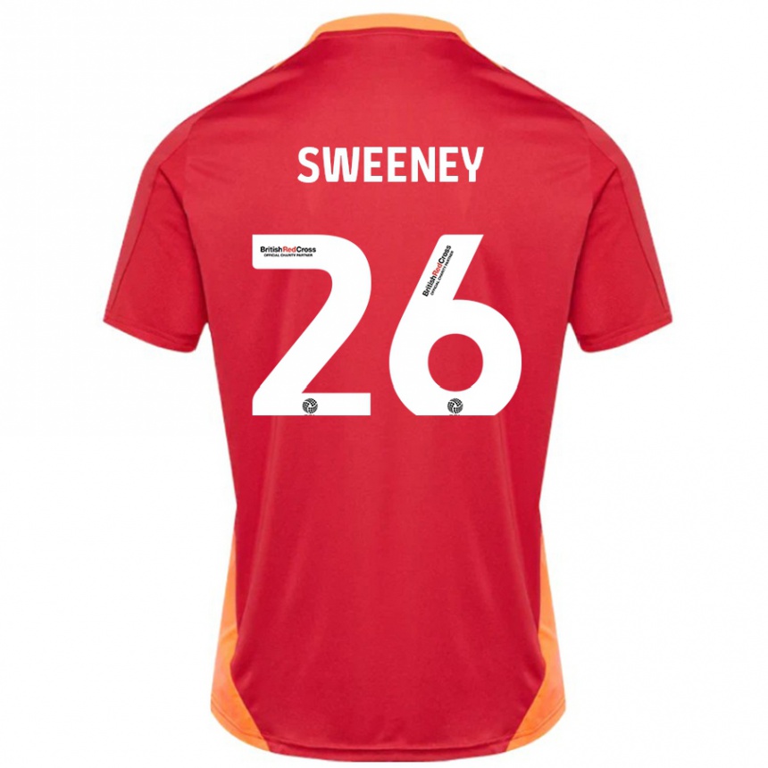 Kids Football Pierce Sweeney #26 Blue Off White Away Jersey 2024/25 T-Shirt Nz