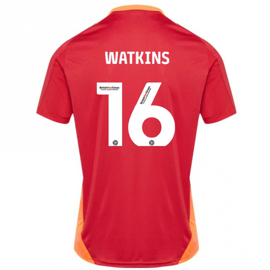 Kids Football Zoe Watkins #16 Blue Off White Away Jersey 2024/25 T-Shirt Nz