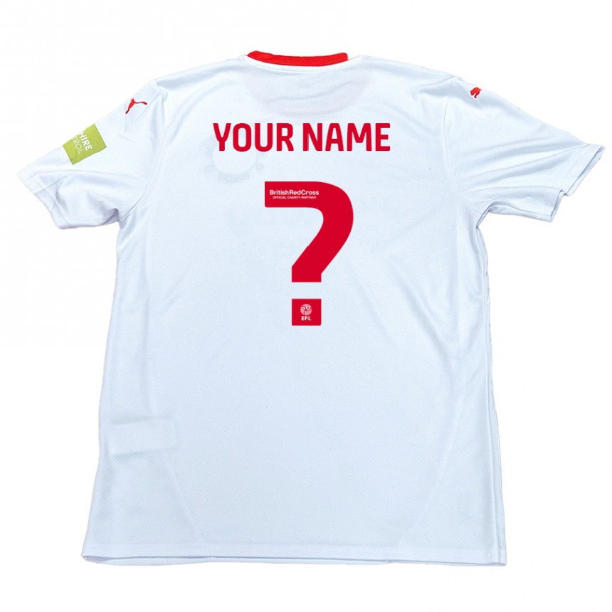 Kids Football Your Name #0 White Away Jersey 2024/25 T-Shirt Nz