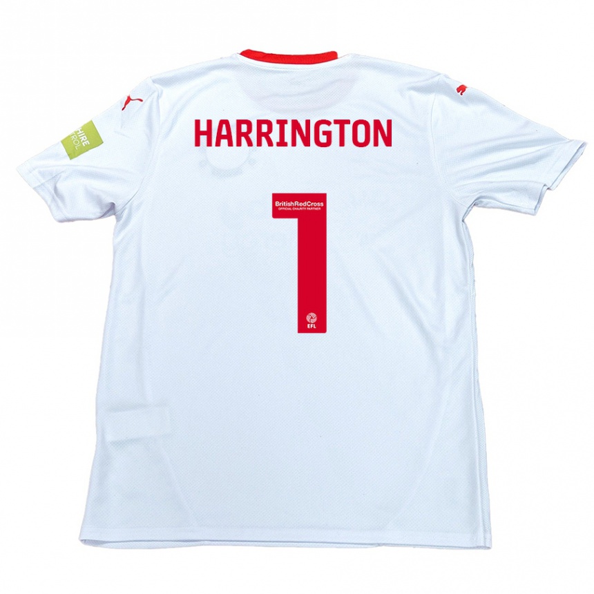 Kids Football David Harrington #1 White Away Jersey 2024/25 T-Shirt Nz