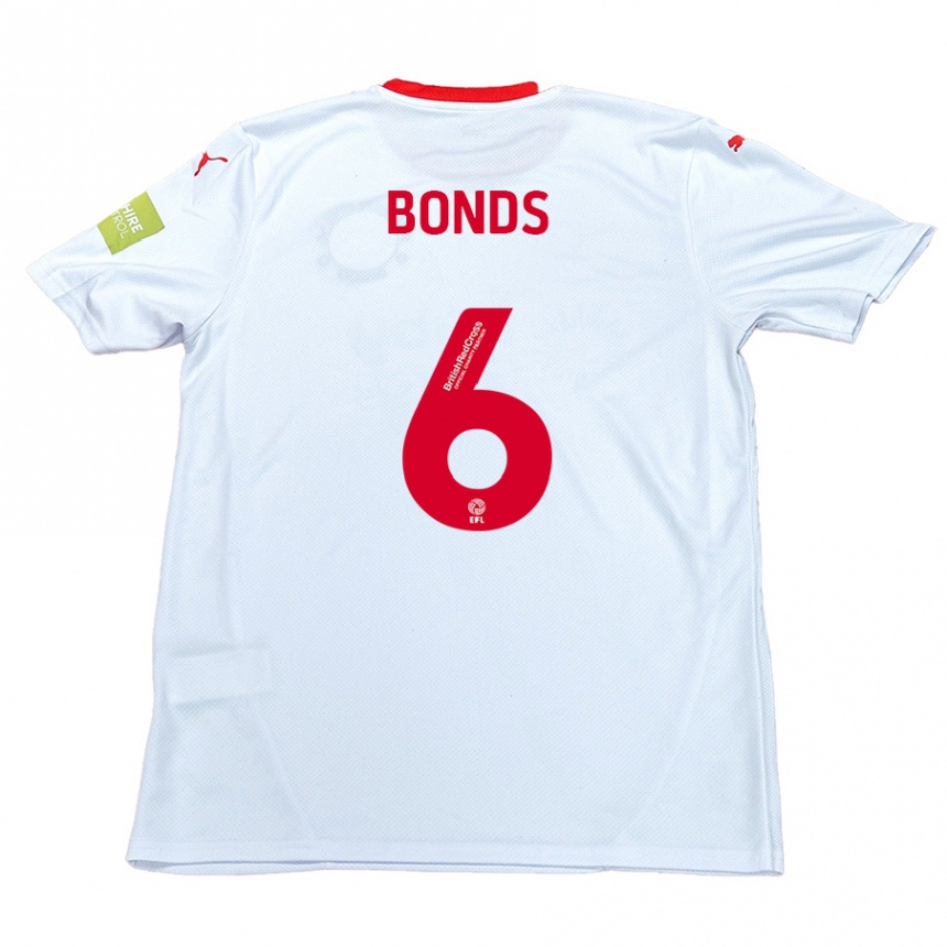 Kids Football Elliot Bonds #6 White Away Jersey 2024/25 T-Shirt Nz