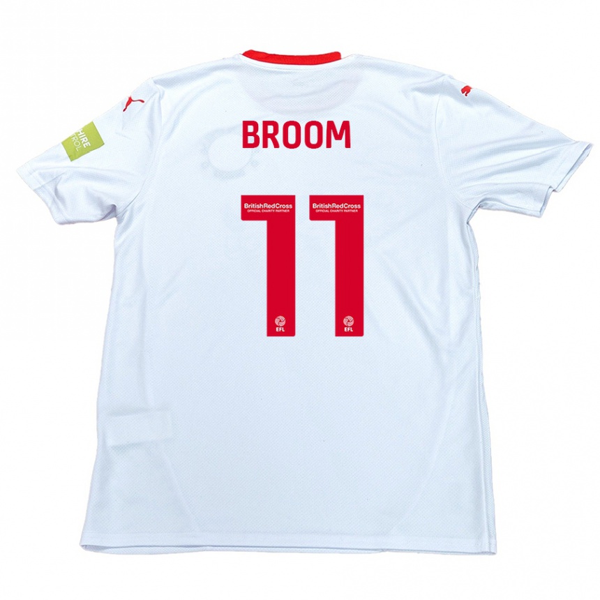 Kids Football Ryan Broom #11 White Away Jersey 2024/25 T-Shirt Nz