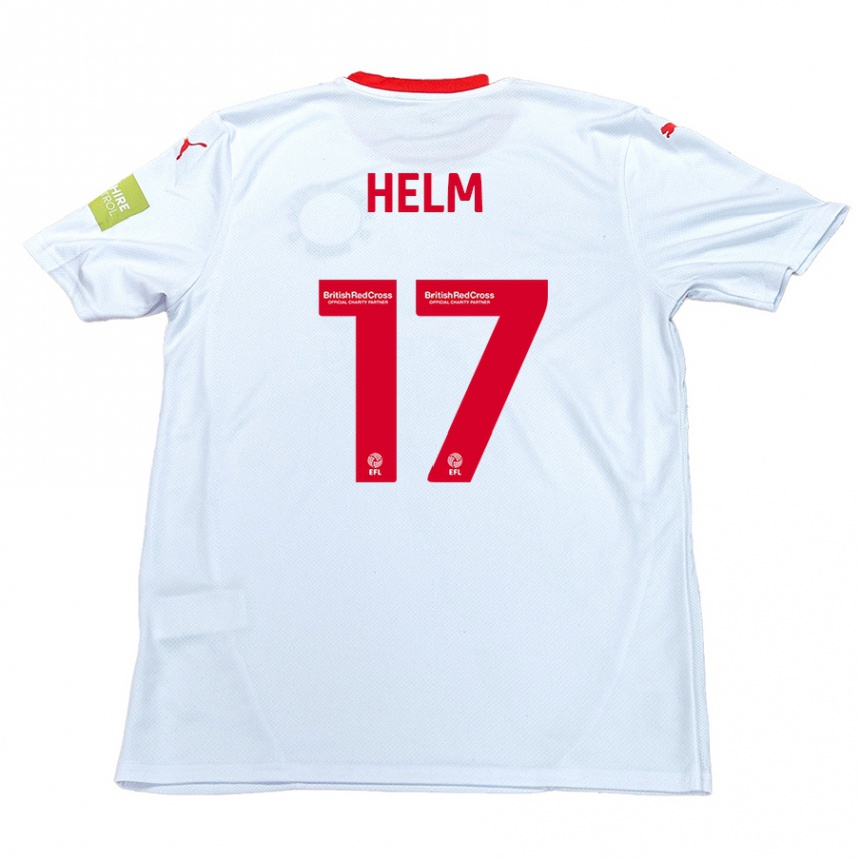 Kids Football Mark Helm #17 White Away Jersey 2024/25 T-Shirt Nz