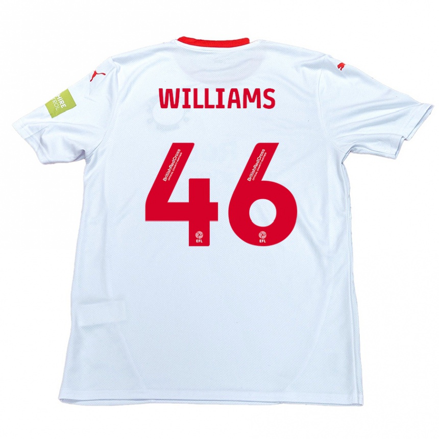 Kids Football Theo Williams #46 White Away Jersey 2024/25 T-Shirt Nz