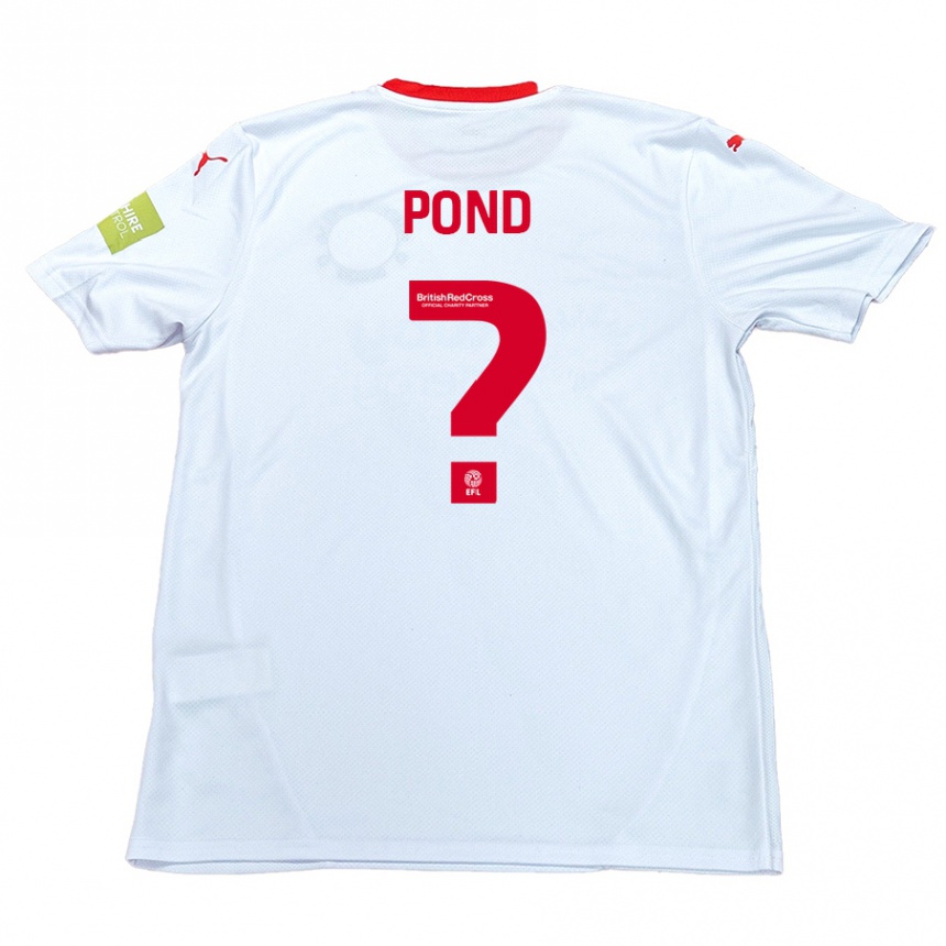 Kids Football Nathan Pond #0 White Away Jersey 2024/25 T-Shirt Nz