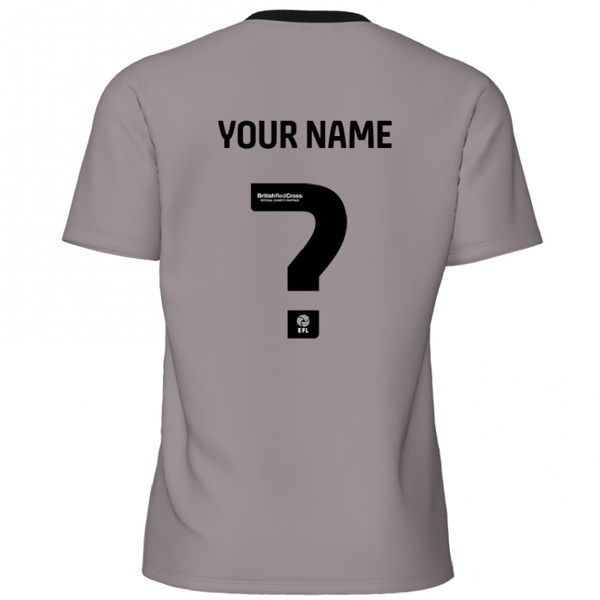 Kids Football Your Name #0 Grey Away Jersey 2024/25 T-Shirt Nz