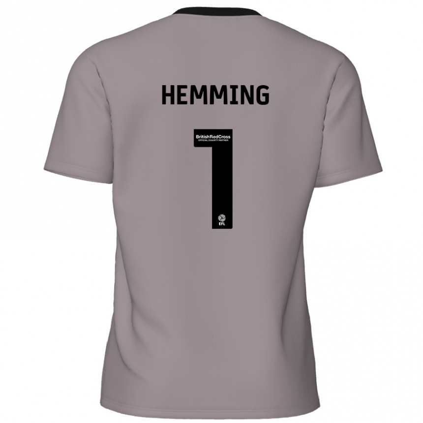 Kids Football Zach Hemming #1 Grey Away Jersey 2024/25 T-Shirt Nz