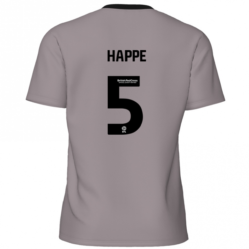 Kids Football Dan Happe #5 Grey Away Jersey 2024/25 T-Shirt Nz