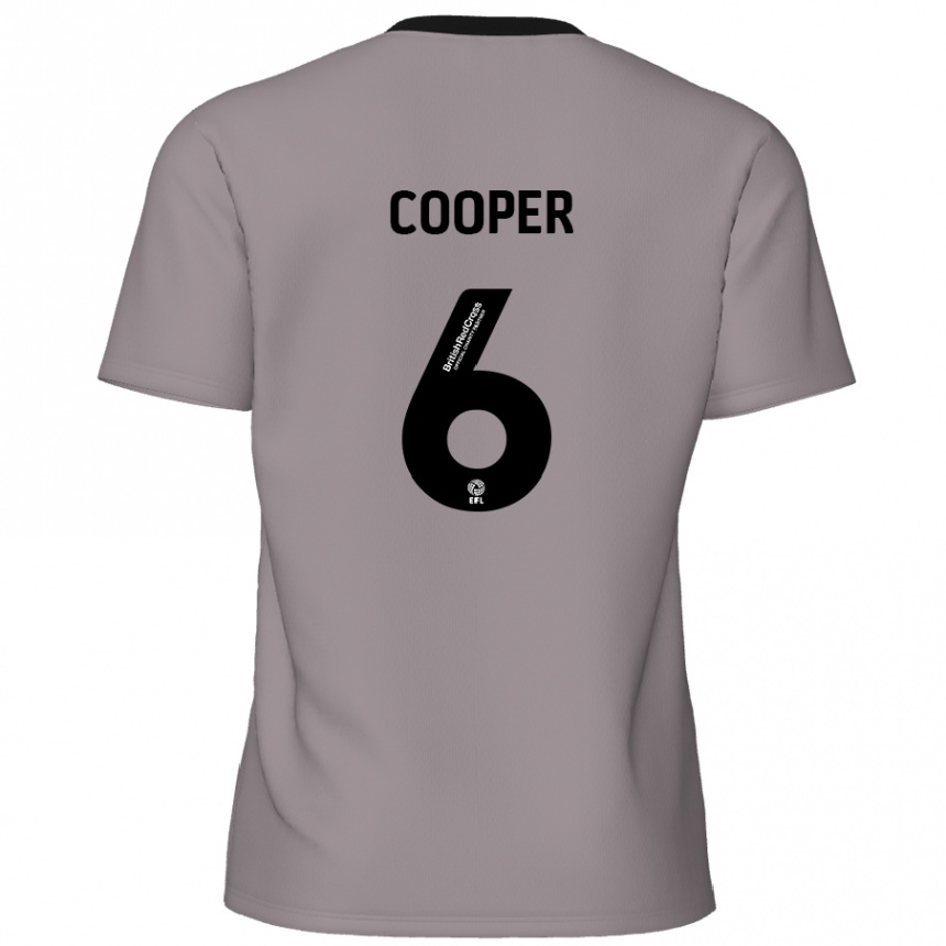 Kids Football Brandon Cooper #6 Grey Away Jersey 2024/25 T-Shirt Nz