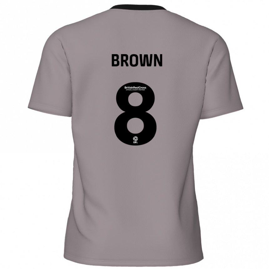 Kids Football Jordan Brown #8 Grey Away Jersey 2024/25 T-Shirt Nz