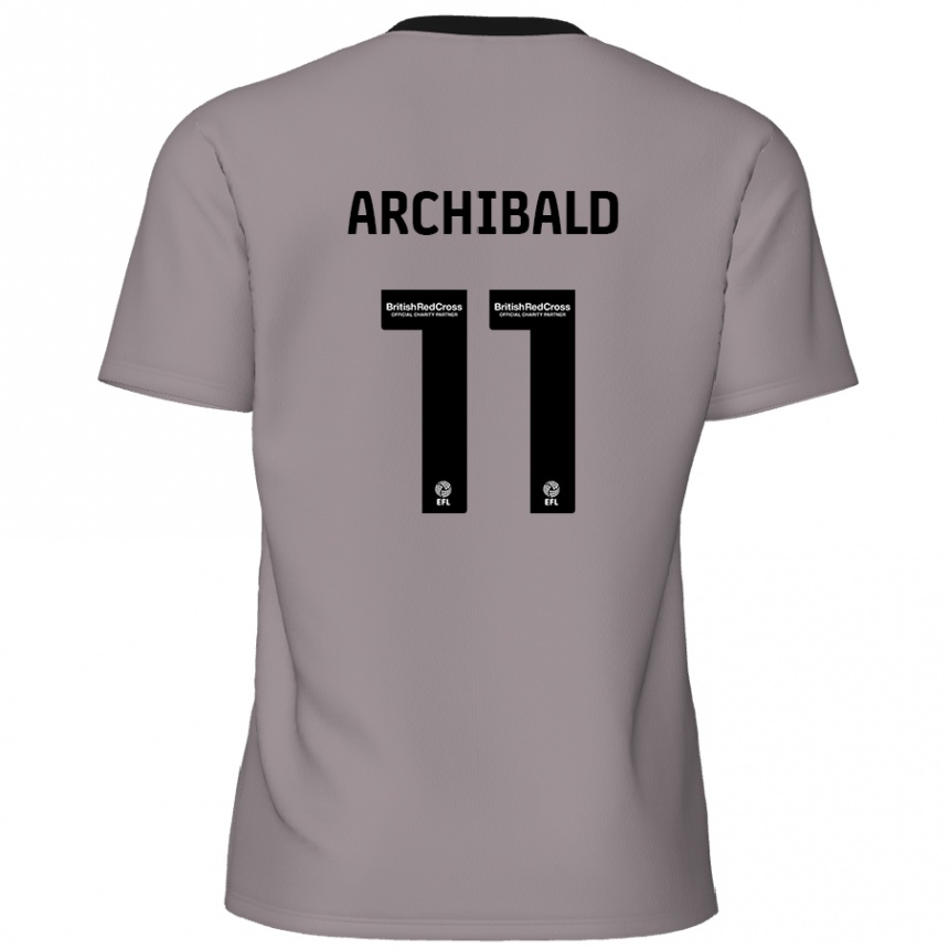 Kids Football Theo Archibald #11 Grey Away Jersey 2024/25 T-Shirt Nz